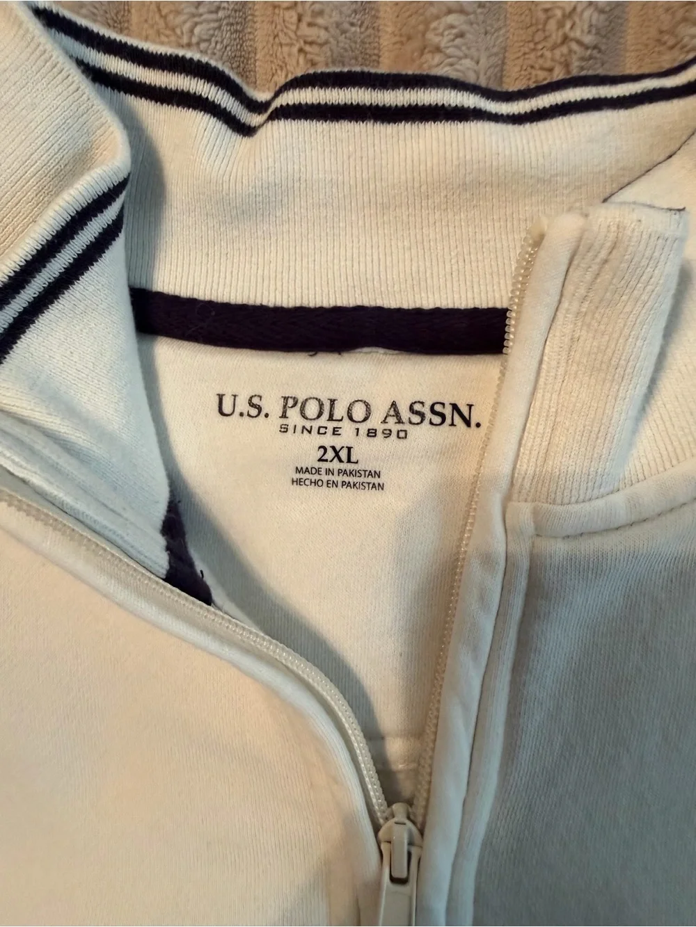 U.S. Polo Assn. Men's Cream Half-Zip Pullover Sweatshirt